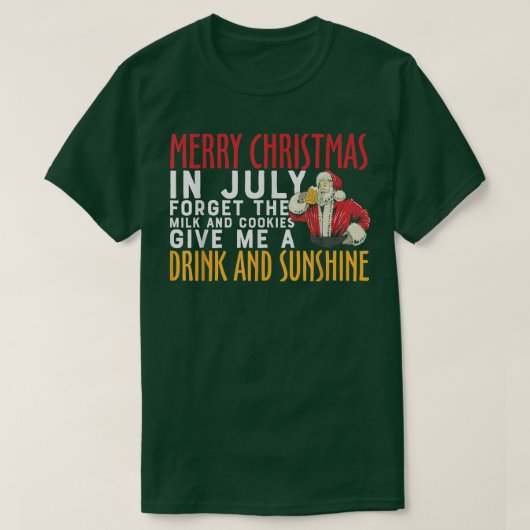 MERRY CHRISTMAS IN JULY FUNNY SANTA CLAUS T-SHIRT (Design voorkant)