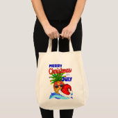 Merry Christmas in July, Xmas Hat Pineapple Tote Bag (Voorkant (product))