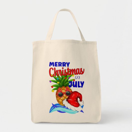 Merry Christmas in July, Xmas Hat Pineapple Tote Bag (Voorkant)