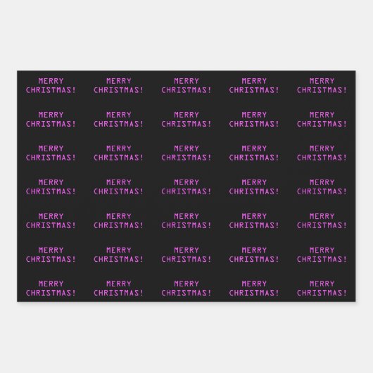 "MERRY CHRISTMAS!" in Nerdy Geeky Computer Text Inpakpapier Vel (Voorkant 3)