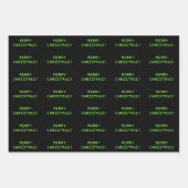 "MERRY CHRISTMAS!" in Nerdy Geeky Computer Text Inpakpapier Vel (Voorkant 2)