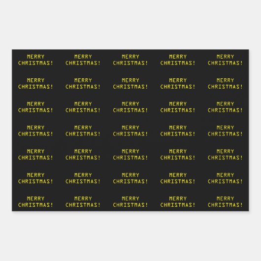 "MERRY CHRISTMAS!" in Nerdy Geeky Computer Text Inpakpapier Vel (Voorkant)