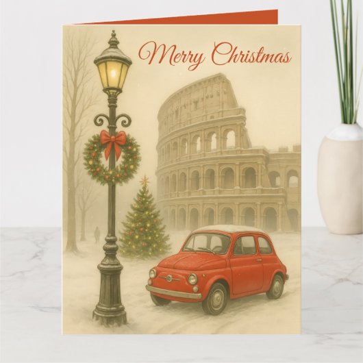 Merry Christmas in Rome Custom Holiday Card Kaart (Voorkant)
