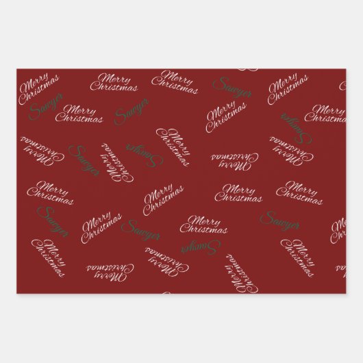 Merry Christmas Individualized Wrapping Sheets Inpakpapier Vel (Voorkant 2)