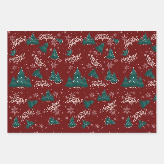 Merry Christmas Individualized Wrapping Sheets Inpakpapier Vel (Voorkant)