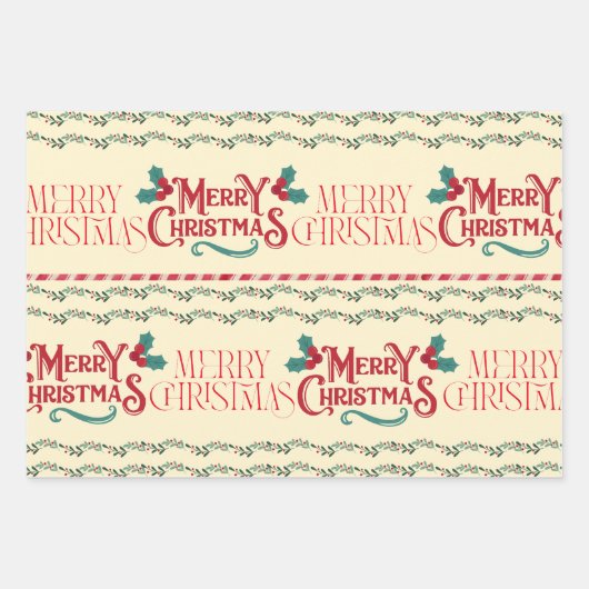 Merry Christmas  Inpakpapier Vel (Voorkant)