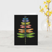 Merry Christmas Insect Dragonfly Xmas Tree  Kaart (Gele Bloem)