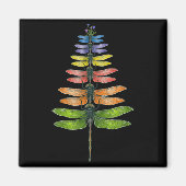 Merry Christmas Insect Dragonfly Xmas Tree  Magneet (Voorkant)