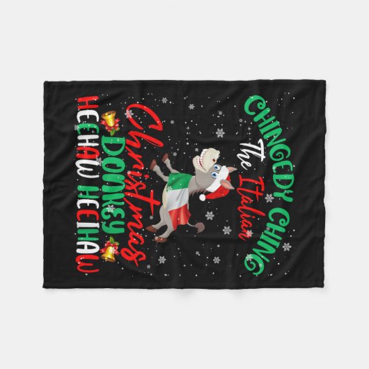 Merry Christmas Italian Funny Italian Santa Heehaw Fleece Deken (Voorkant (Horizontaal))