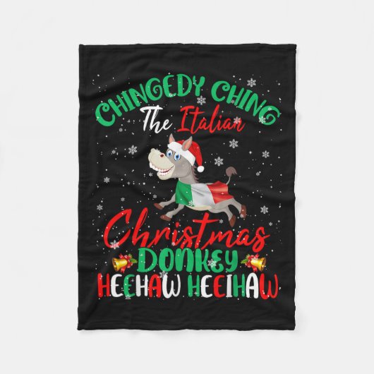 Merry Christmas Italian Funny Italian Santa Heehaw Fleece Deken (Voorkant)