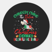 Merry Christmas Italian Funny Italian Santa Heehaw Ronde Sticker (Voorkant)