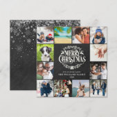 Merry Christmas Jaaroverzicht 12 foto's  Feestdagenkaart (Voorkant / Achterkant)