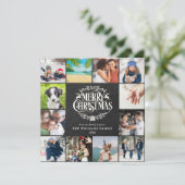Merry Christmas Jaaroverzicht 12 foto's  Feestdagenkaart (Staand voorkant)