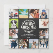 Merry Christmas Jaaroverzicht 12 foto's  Feestdagenkaart (Voorkant)
