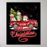 Merry Christmas Jack Russell Dogs Santa Reindeer R Poster<br><div class="desc">Vrolijk Kerstfeest Jack Russell Dogs Santa Reindeer Red Truck</div>