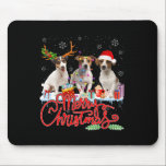 Merry Christmas Jack Russell Santa Reindeer Light Muismat<br><div class="desc">Vrolijk Kerstfeest Jack Russell Santa Reindeer Lichte Pyjama's</div>