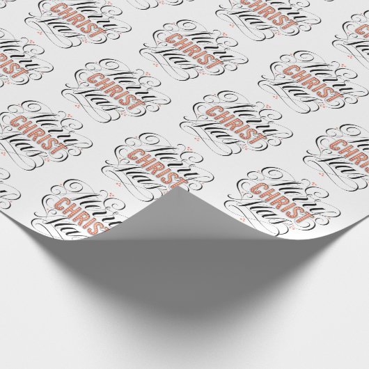 Merry CHRISTmas Jesus Christ Christelijke Kalligra Cadeaupapier (Hoek)