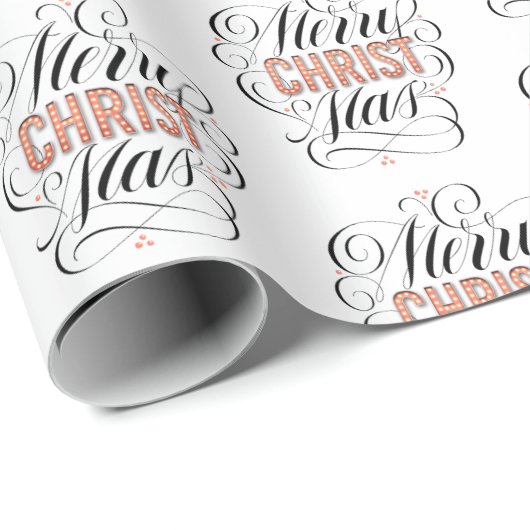 Merry CHRISTmas Jesus Christ Christelijke Kalligra Cadeaupapier (Rol Hoek)
