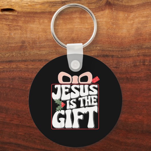 Merry Christmas Jesus Is The Gift To The World Chr Sleutelhanger (Voorkant)