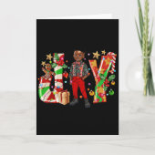 Merry Christmas Joy Afro Black Boy African America Kaart (Voorkant)