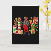 Merry Christmas Joy Afro Black Boy African America Kaart (Gele Bloem)