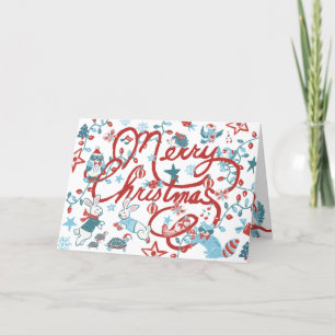 Merry Christmas Joy Animal Medley  Modern Feestdagen Kaart