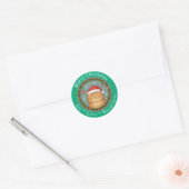 Merry Christmas Joy Love Happiness Cute Cat  Ronde Sticker (Envelop)