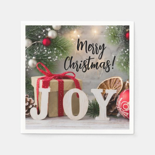 Merry Christmas Joy Napkins Servet (Voorkant)