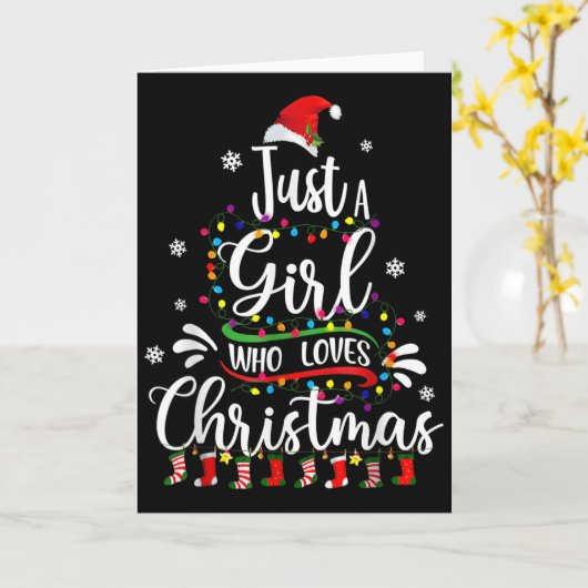 Merry Christmas Just A Girl Who Loves Christmas Tr Kaart (Gele Bloem)