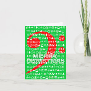 Merry Christmas Kaart Bass Clef Muziek Note Green