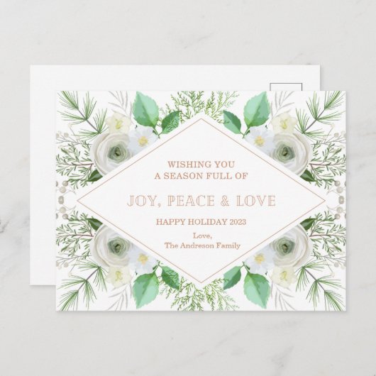 Merry Christmas Kaart Custom Christmas Briefkaart (Voorkant / Achterkant)