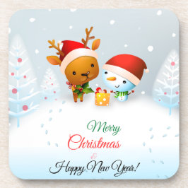 Merry Christmas Kaart Sierkussen Bier Onderzetter