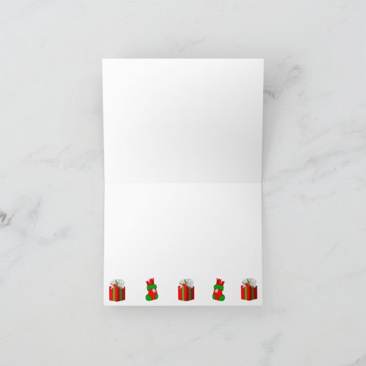 Merry Christmas Kaart Voeg 3 foto's toe Tree Gifts (Binnen)