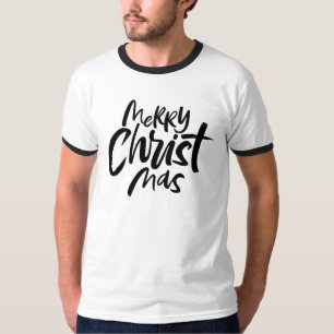 Merry CHRISTmas Kalligrafie Lettering Christelijk T-shirt