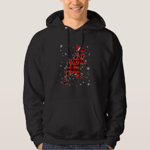 Merry Christmas Kangaroo Animals Plaid Christmas b Hoodie