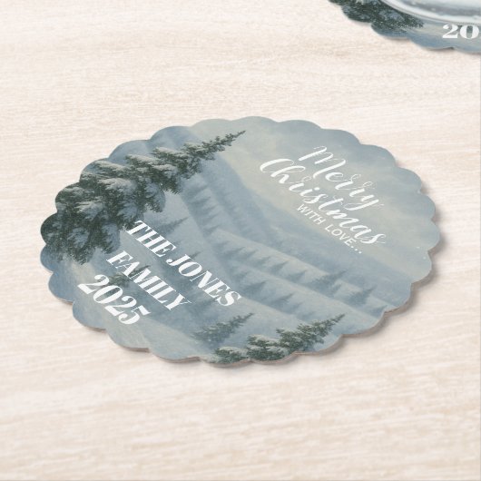 Merry Christmas  Kartonnen Onderzetters (Gekanteld)