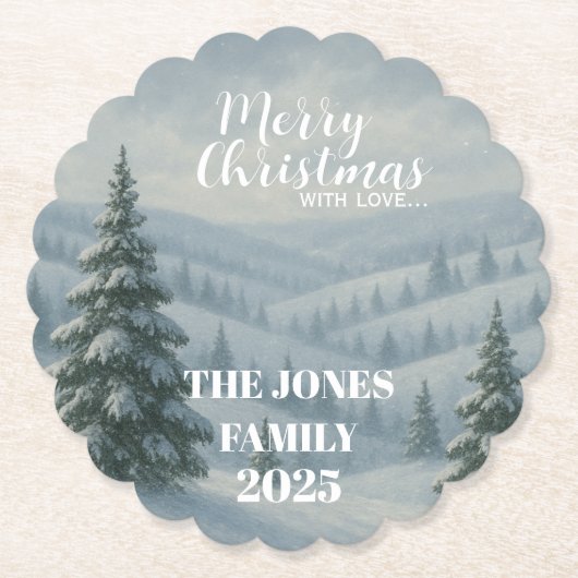 Merry Christmas  Kartonnen Onderzetters (Voorkant)