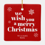 Merry Christmas  Keramisch Ornament (Achterkant)