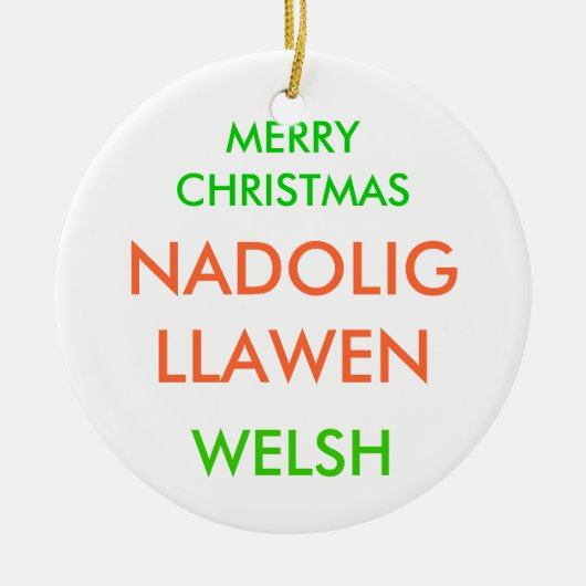 MERRY CHRISTMAS KERAMISCH ORNAMENT (Voorkant)