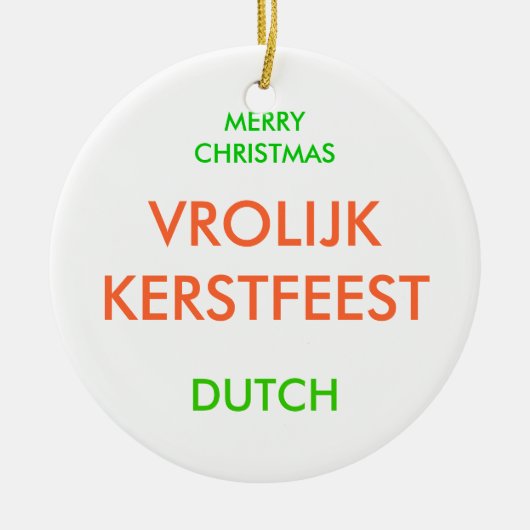 MERRY CHRISTMAS KERAMISCH ORNAMENT (Voorkant)