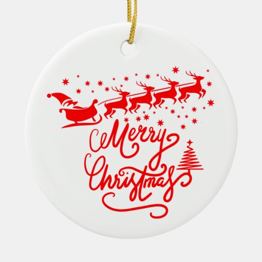 MERRY CHRISTMAS KERAMISCH ORNAMENT (Voorkant)