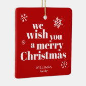 Merry Christmas Keramisch Ornament (Rechts)