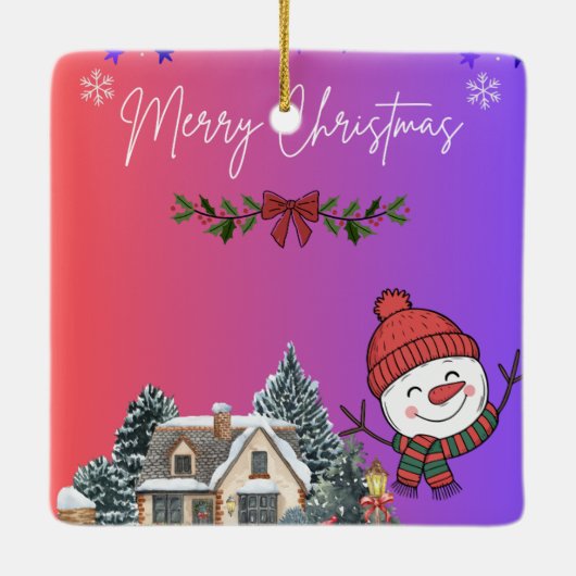 Merry Christmas  Keramisch Ornament (Achterkant)