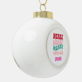 Merry Christmas Keramische Bal Ornament (Links)