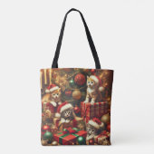 Merry Christmas  Kitten Collectie Tote Bag (Achterkant)
