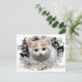 Merry Christmas Kitten - Vakantie Briefkaarten (Staand voorkant)