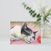 Merry Christmas Kitty Cat Briefkaart (Staand voorkant)
