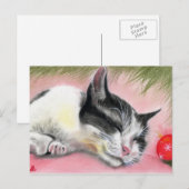Merry Christmas Kitty Cat Briefkaart (Voorkant / Achterkant)