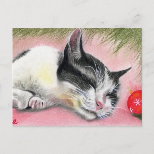 Merry Christmas Kitty Cat Briefkaart (Voorkant)