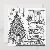 Merry Christmas kleurplaat Kaart (Voorkant)